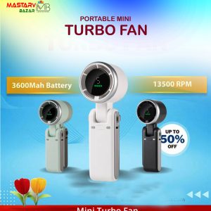 Mini Turbo Fan - ঝড়ের বেগে বাতাস- ১৮০০ mAh